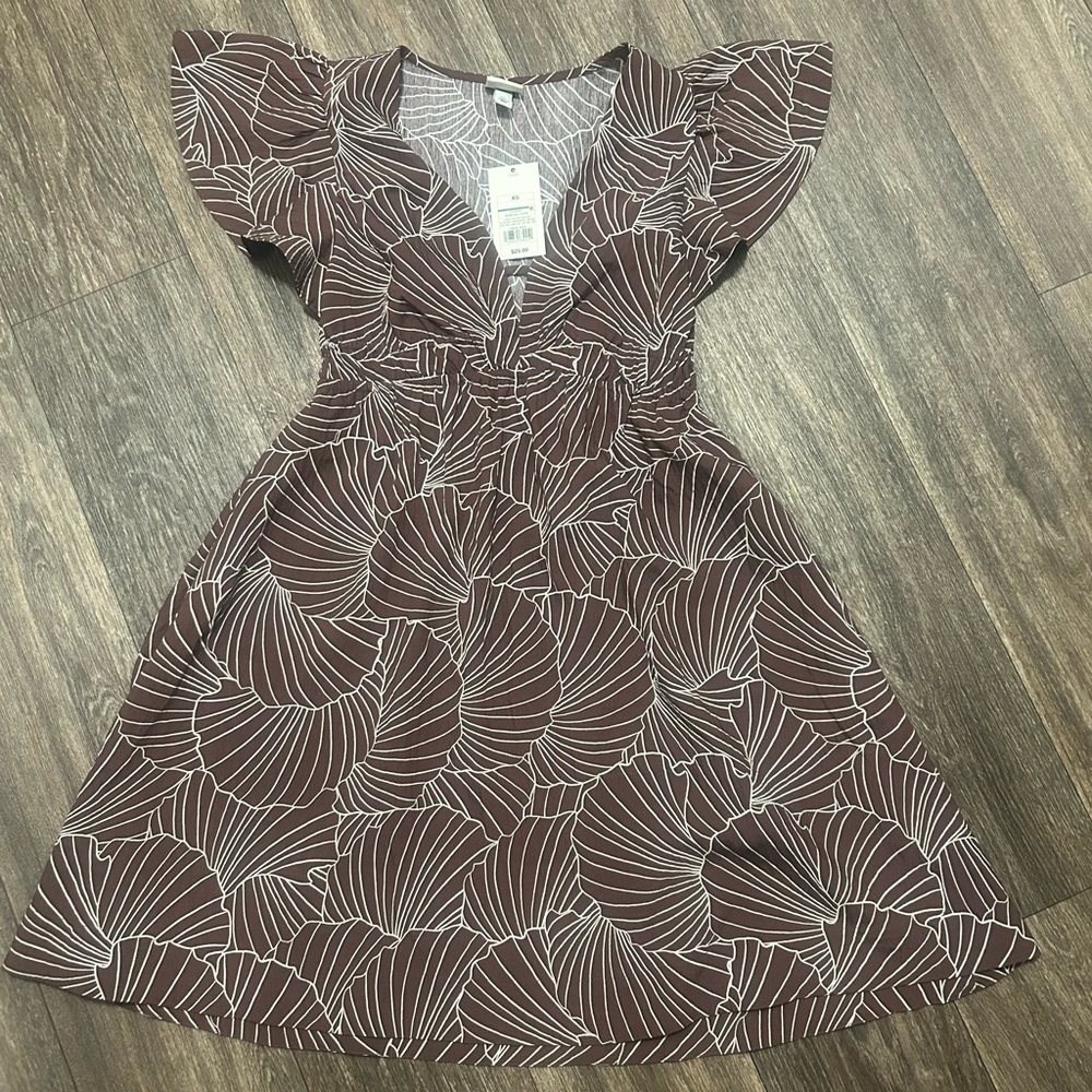 A New Day - Brown and White Floral Dress